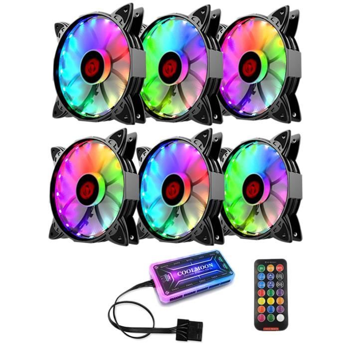 COOLMOON 3 Pack 120Mm BoîTier Ventilateur Refroidisseur PC Ventilateurs de Refroidissement 6PIN RGB Radiateur Muet Ordinateur