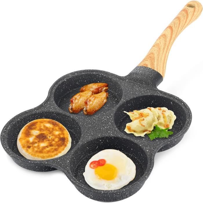 Poêle à Œufs Cœur Antiadhésive 4 Places - Pour Cuisinière Gaz Et Induction