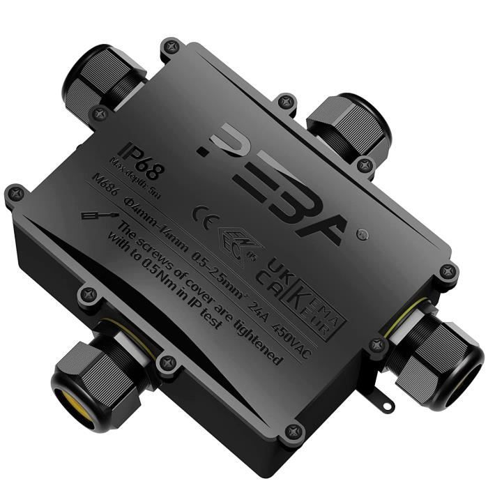 Huyu Boîte De Jonction étanche IP68 10 Connecteurs De Câble D'extérieur