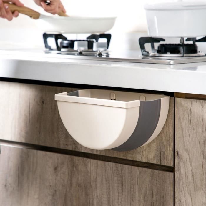 Séparateur De Poubelle Rétractable - Clip De Tri Détachable Pour Séparation Déchets Secs/humides - Installation Facile, Gris, 29,9x2,9x2,5 Cm