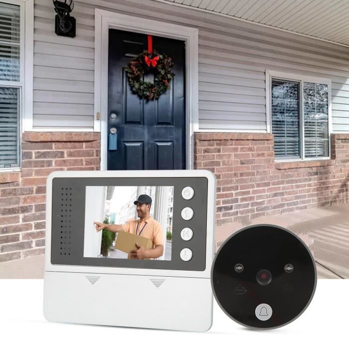 Judas De Porte Numérique 20,3 Cm Avec Vision Nocturne - Grand Angle 100°, Écran LCD 2,8 Pouces Pour Surveillance Maison