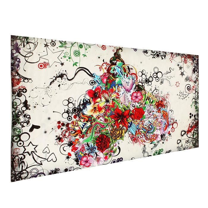 TEMPSA Abstrait Tableau Peinture Huile Toile Aquarelle Sans Cadre Cœur  Fleurs Décor Mur - Achat / Vente tableau - toile - Cdiscount