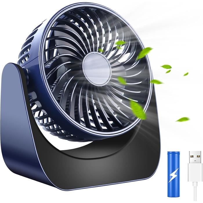 Ventilateur USB Simpeak Mini - 3 Vitesses Réglables - Portable Et Silencieux - Pour Bureau Ou Maison - Alimentation USB - Bleu