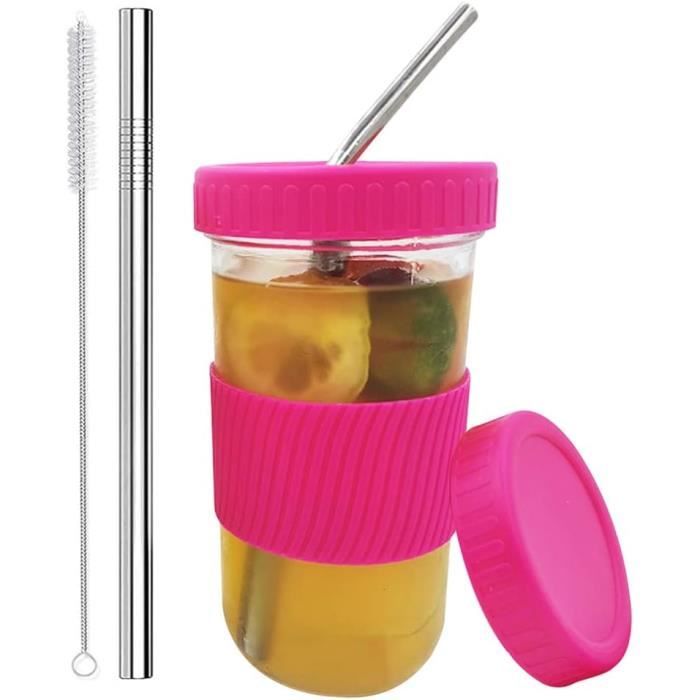 Tasse en verre avec paille 400 ml Tasse en verre avec paille 400 ml