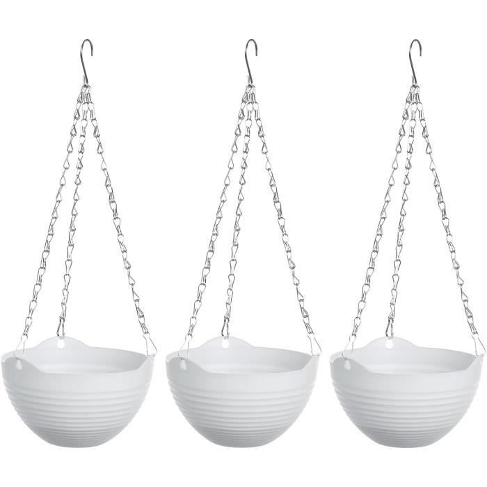 Chaînes De Suspension Pour Jardinières - Lot De 5, Plastique Blanc, Réutilisables - Pour Petits Pots De Fleurs