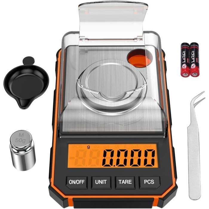 Balance Precision 0.001g USB Rechargeable - 100g Max Avec Poids Étalon - Pour Bijoux, Poudres Et Médicaments