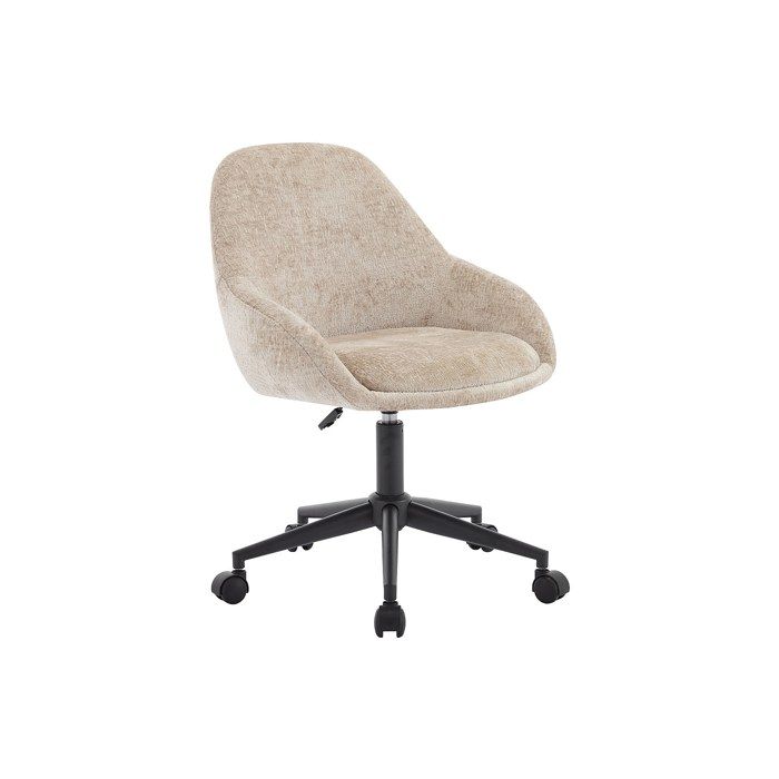 Chaise de bureau - Velours - Beige - Hauteur réglable - NAODY Chaise de bureau - Velours - Beige - Hauteur réglable - NAODY