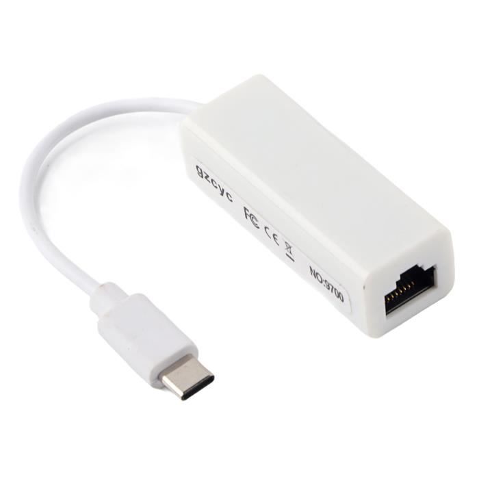 Adaptateur USB Type-C Vers Ethernet RJ45 100Mbps - Marque PH26 - Compatible Avec Tous Les Appareils Type-C