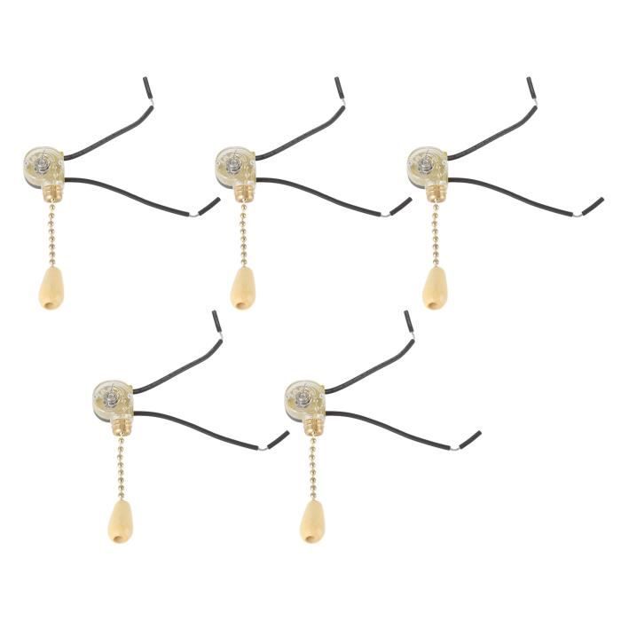 4pcs Interrupteur à Chaîne Pull Cord - Commutateur Universel Pour Ventilateur Plafond Et Appliques Lumière 250V 125V