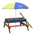 Axi - Table de pique-nique à sable et eau et parasol Nick Arc-en-ciel-1