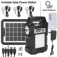 Mini Générateur Électrique Station d'Énergie Portable en plein air avec panneau solaire +Radio solaire d'urgence pour Camping,-1