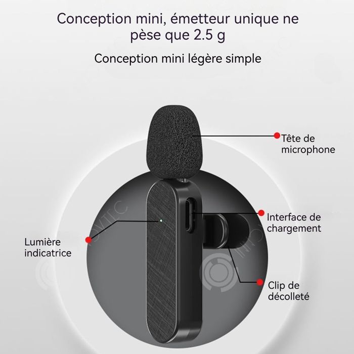 INN Micro cravate sans fil 2PCS professionnel bluetooth 5.0 4 en 1 port — free download