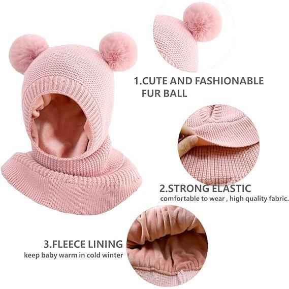 Chapeau Bonnet Enfant Hiver Bébé Fille Garçon Ensemble Bonnet Echarpe  Chaudes Bonnet Tricoté 2 3 4 5 ans Rose rose - Cdiscount Prêt-à-Porter