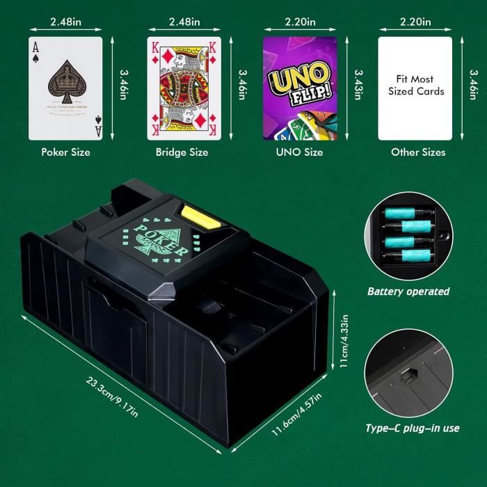 Jeux Société Mélangeur Cartes Automatique Doubao - 1-2 Jeux Batterie 2000mAh Rechargeable