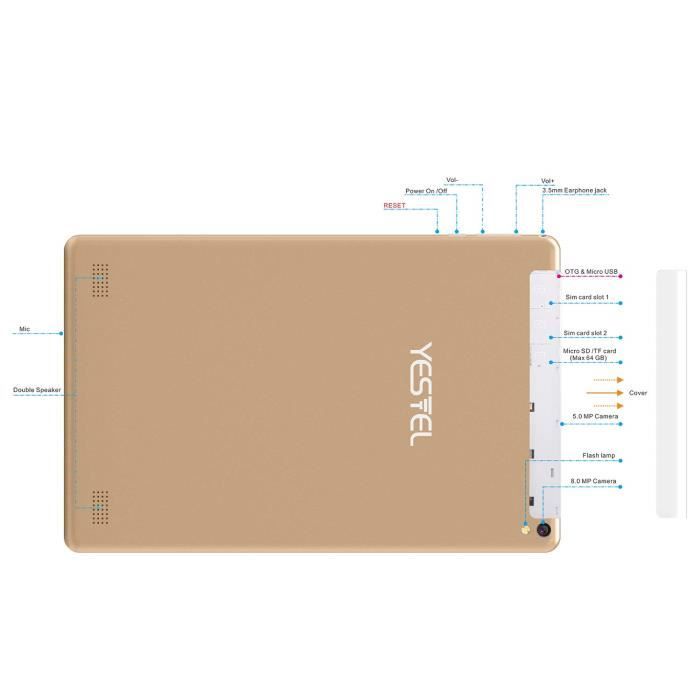 Tablettes tactiles-10.1" HD-Android 8.0-Dual1