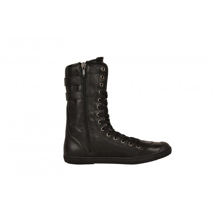 Bottes Femme PATAUGAS Iratiko Cuir Noir Lacets Zip Confort