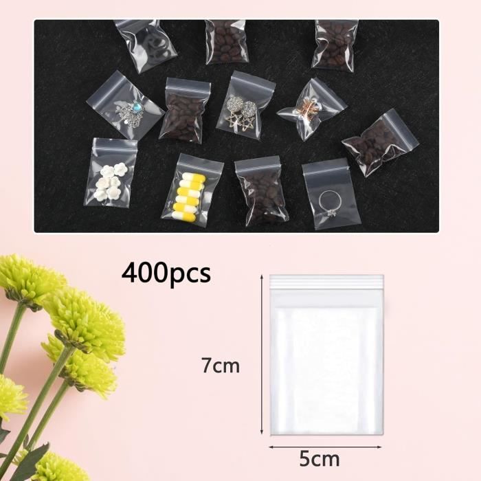 200 Sacs Zip Transparents 4x6cm - Épais, Réutilisables, Pour Rangement, Organisation