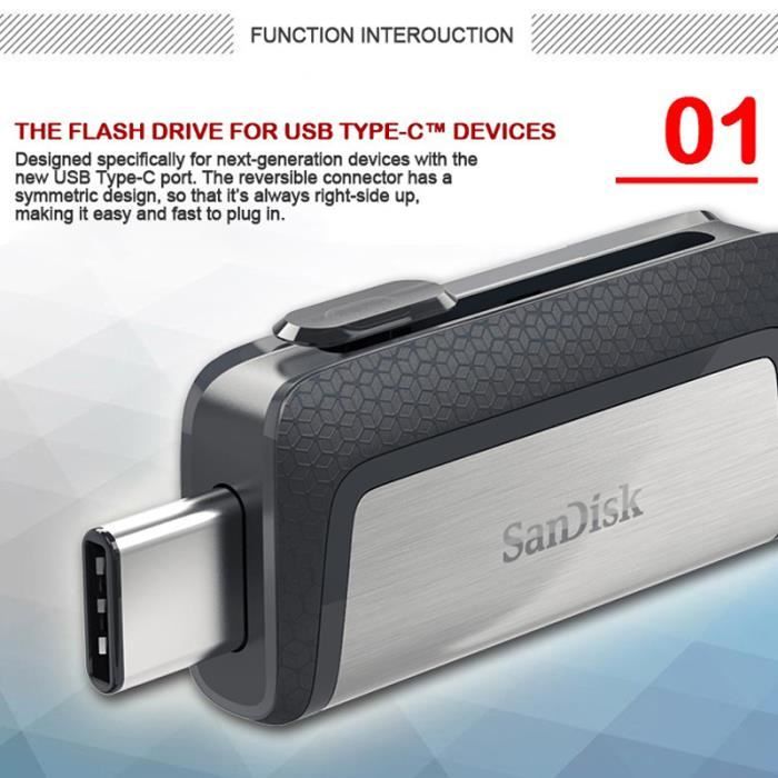 Clé USB-C SANDISK Ultra Dual Drive 32 GB ports USB-C / USB 3.1 150