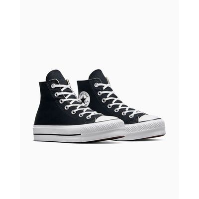 Converses noires plateforme shop