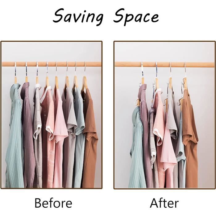 40 Pièces Crochet Gain De Place Pour Cintre,Mini Cintres En Cascade