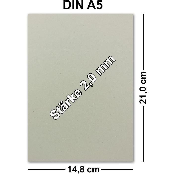 Lot de 300 cartons de reliure, format A5 (14,8 x 21 cm), épaisseur : 2 ...