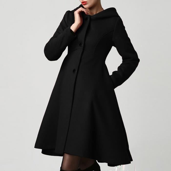 Manteau 2020 mode hiver automne femmes laine manteau a manches longues solide ceinture en vrac chaud laine veste Type Rouge