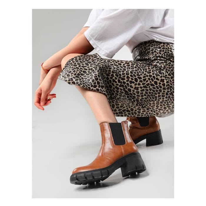 Boots talon epais outlet
