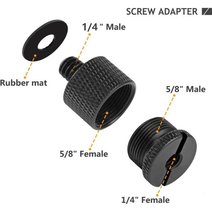 QUARKZMAN 5 Adaptateurs De Pied De Micro 1/4 Femelle Vers M5 Mâle