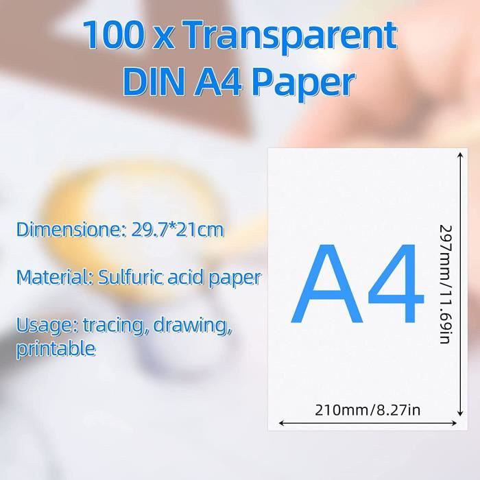 Feuille A3 papier calque transparent Pièce
