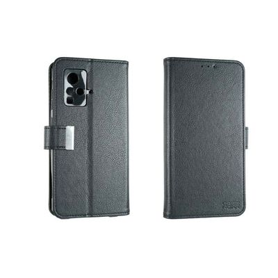 Coque à Rabat En Cuir PU Bicolore Avec Fermeture Magnétique Invisible Compatible Avec Blackview BV4800 Pro, Étui Élégant Et Protecteur (Rouge