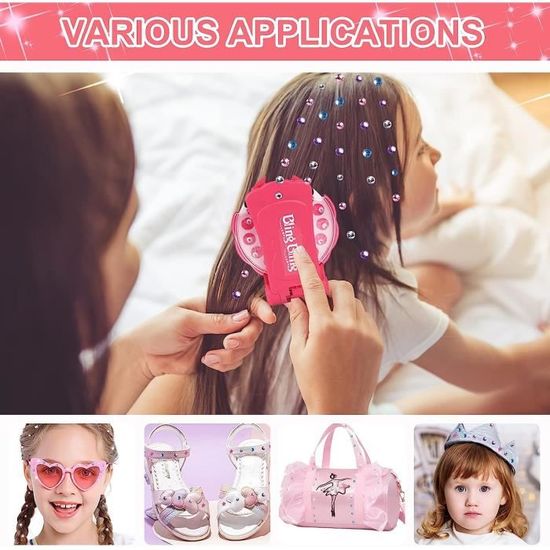 Kit DIY Serre-têtes Et Pinces à Cheveux Pour Filles 5-12 Ans - Avec Peinture Diamant, Perles, Rubans - 9