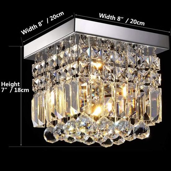 Lustre Pendentif pour Hall Salon Escalier SILJOY Luminaire Plafonnier LED rond Goutte de Pluie de K9 Cristal Entrée