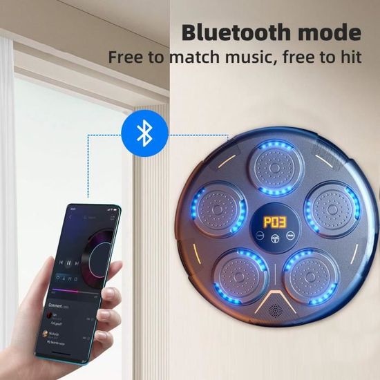 Machine De Boxe Musicale Murale Bluetooth | Écran Tactile LED, Réglable Pour Enfants Et Adultes