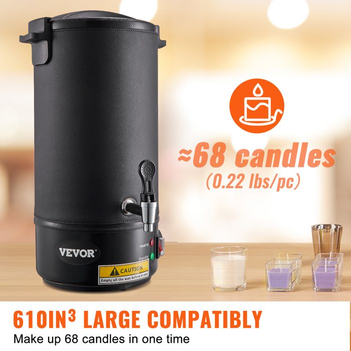 Pot à Cire électrique 1,5 L écran Tactile Numérique | Contrôle Température Précis, Revêtement Antiadhésif - Pour Bougies DIY