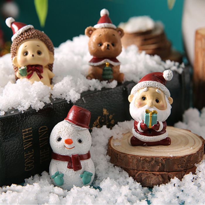 Lot De 30 Mini Décorations De Noël En Résine - Figurines (Père Noël, Bonhomme De Neige, Renne...) Pour Mini Sapin Ou Artisanat