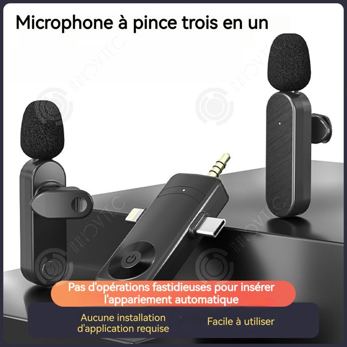 INN Micro cravate sans fil 2PCS professionnel bluetooth 5.0 4 en 1 port — free download