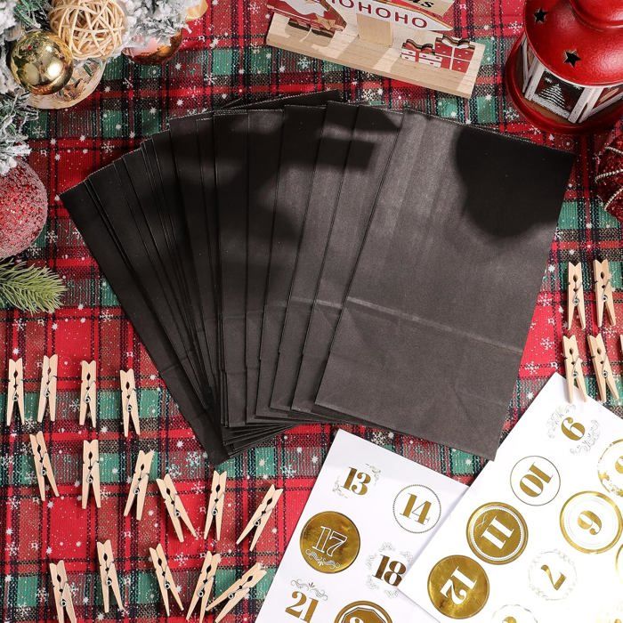 Lot De 24 Autocollants Numérotés Calendrier De L'Avent 1 à 24 - Étiquettes Adhésives Noël Festives - Parfait Pour Emballage Et Décoration