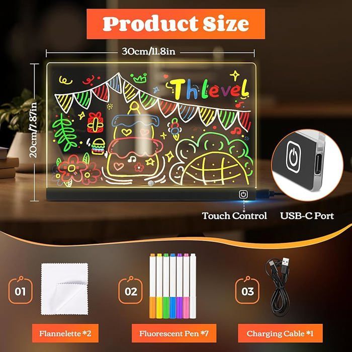 📢📢 50% DE RÉDUCTION ! ✨Set de Tableau de Dessin Lumineux DIY pour Enfants