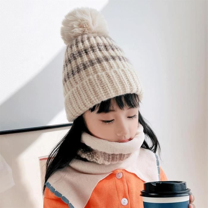 Ensemble bonnet tour 2025 de cou gants fille