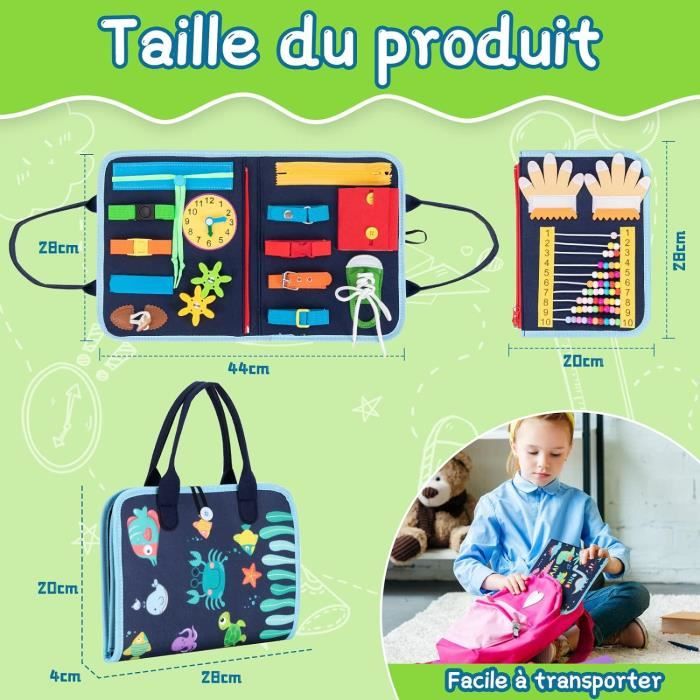 Busy Board pour Enfants, 4 Couches Planche, Jeux Montessori Apprendre Busy Board pour Enfants, 4 Couches Planche, Jeux Montessori Apprendre