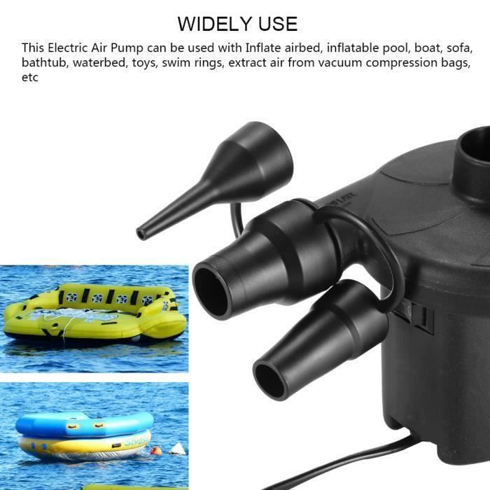 Acheter Pompe à Air électrique Portable 150W avec 3 buses pour piscine gonflable, jouets flottants et lit matelas pneumatique
