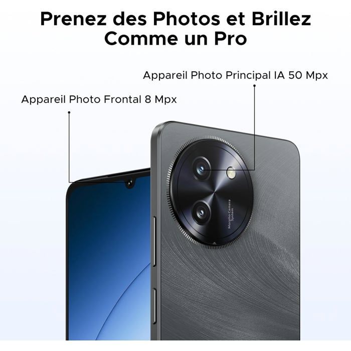 Smartphone DOOGEE Note 59 Pro 5G - 256 Go, 6250 MAh, Android 15, Écran 6,75" 120Hz - Noir