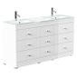 Meuble Double Vasque En Verre Vitro Classique A Poser En Blanc