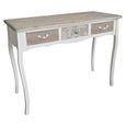 Table console Versa Tropical Meuble d'entrée Étroit 78,5 x 30 x 109 cm - Bois Blanc et marron-0