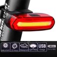 Feu arrière vélo Wotumeo® rechargeable USB LED COB puissante 120 lumens - Rouge-0
