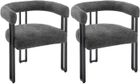 WOLTU Lot de 2 Chaises de Salle à Manger, Chaise Salon en Chenille,Pieds en Métal, Fauteuil Chambre Moderne, Gris Foncé W0ATT0321-2