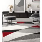 Tapis de salon - The Carpet PEARL - Moderne - Gris Rouge - 200x280 cm