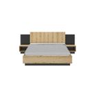 TOUSMESMEUBLES Cadre + Tête de lit 160*200 + Chevets Chêne/Noir - FIP - L 206 x l 255 x H 102