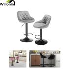 Willonin® Tabouret de bar pour salle à manger,2pcs Chaise Gris avec dossier, Hauteur totale 84.5-105cm