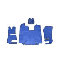 4 Pièce Ensemble Tapis + Moteur Housse Bleu Eco Cuir pour Scania R Automatique 2014-2016 Coté Gauche Modèles Uniquement